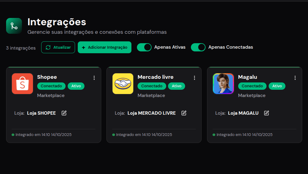 Integrações da Placefy